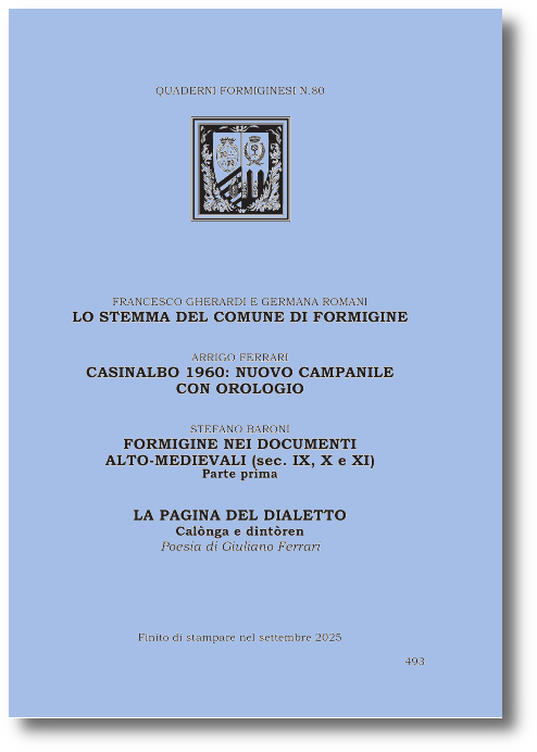 Quaderno Formiginese N. 80 copertina Quaderni Formiginesi N. 80